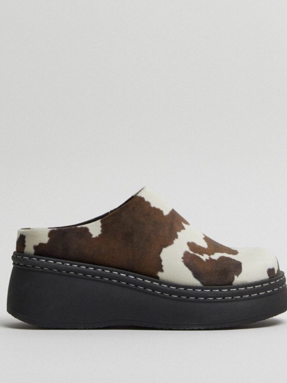 Miista Brown & White Cow-Print Platform Clogs US 6.5 - Picture 4 of 4